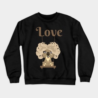 cute Koala bear love long hair star Crewneck Sweatshirt